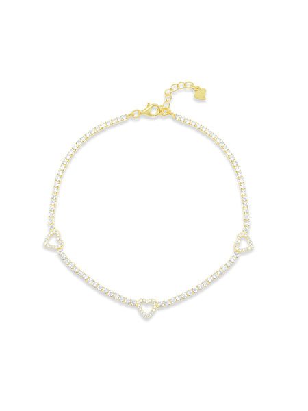 Infinity Heart CZ Anklet