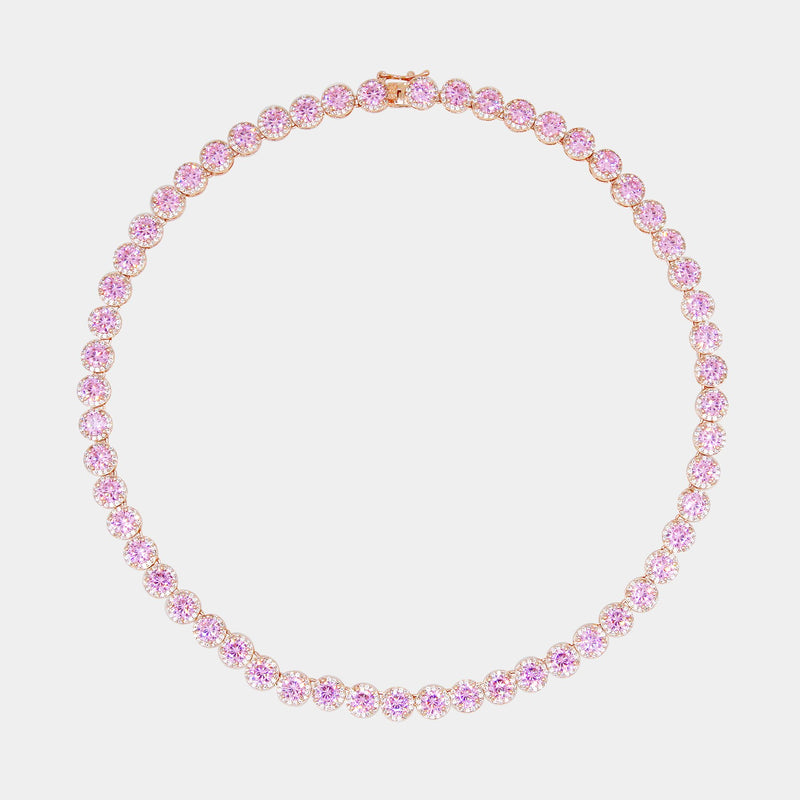Rose Halo Tennis Necklace