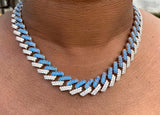 Peek-A-Blue Cuban Necklace